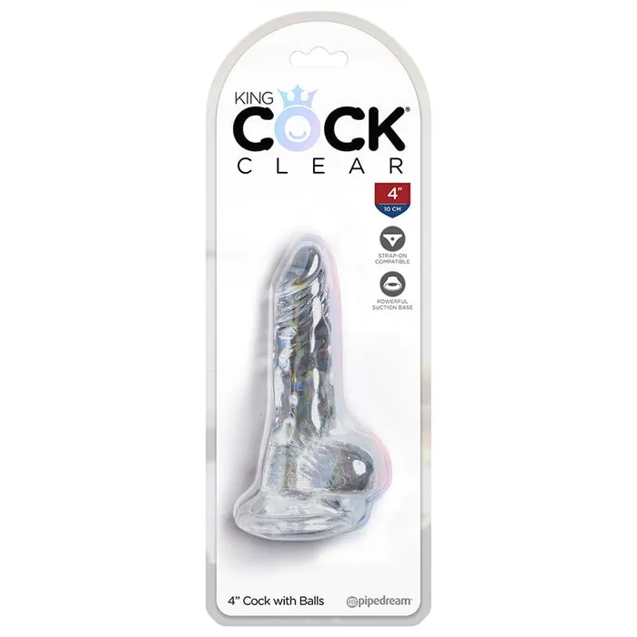 Dildos Pipedream Products King Cock Clear 4 Cock With Balls Pipedream Products