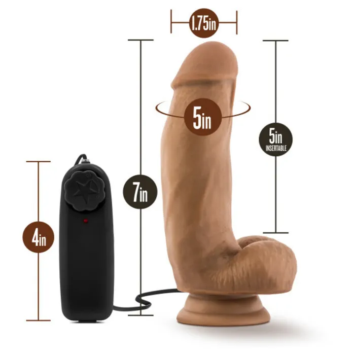 Female Sex Toys Blush Loverboy MMA Fighter 7in Vibrating Realistic Cock Mocha