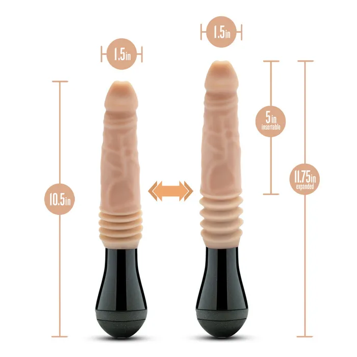 Female Sex Toys Dr Skin Silicone Dr Knight Thrusting Gyrating Vibrating Dildo Blush