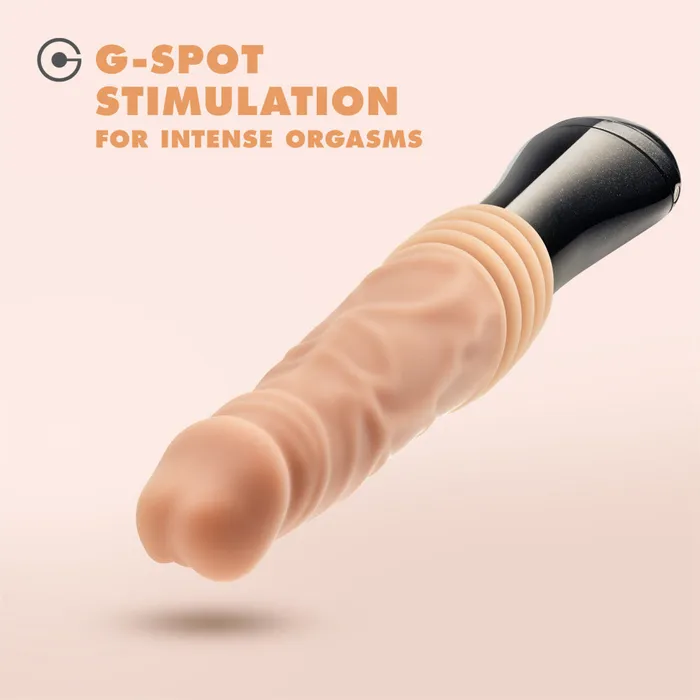 Female Sex Toys Dr Skin Silicone Dr Knight Thrusting Gyrating Vibrating Dildo Blush