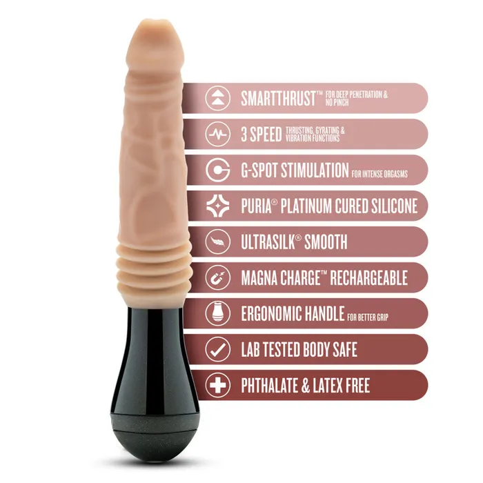 Female Sex Toys Dr Skin Silicone Dr Knight Thrusting Gyrating Vibrating Dildo Blush