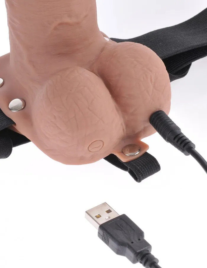 Female Sex Toys Pipedream Products Pipedream Products Fetish Fantasy 7 Hollow Rechargeable StrapOn with Remote