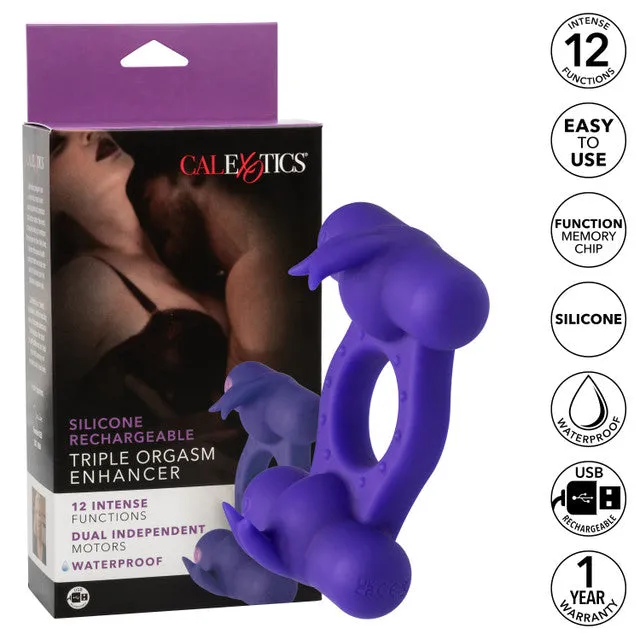 Female Sex Toys Silicone Rechargeable Triple Orgasm Enhancer Calexotics