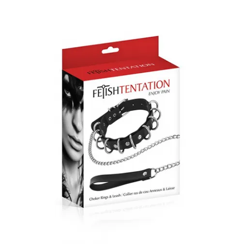 Fetish Tentation Choker with Rings and Leash Fetish Tentation Male Sex Toys Fetish Tentation Choker with Rings and Leash Fetish Tentation Male Sex Toys