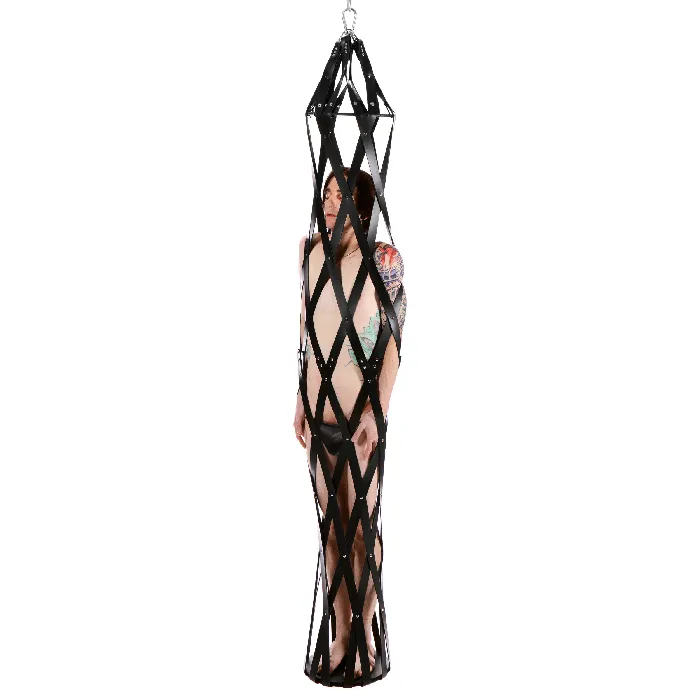 Master Series Hanging Rubber Strap Cage Master Series Male Sex Toys