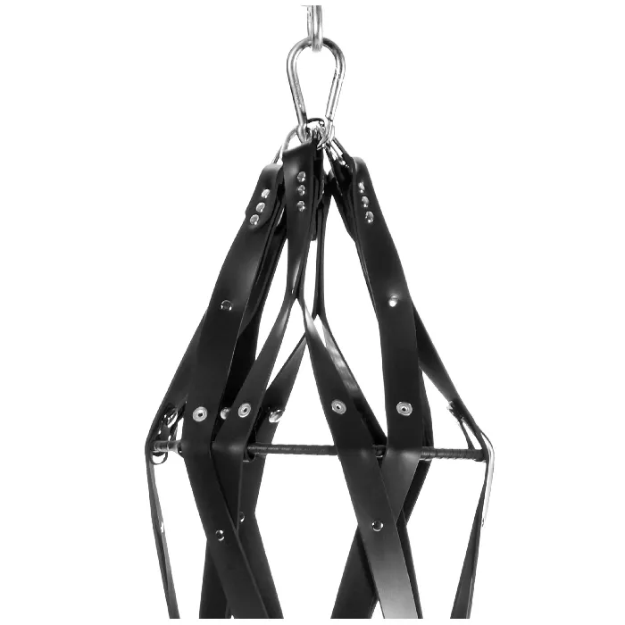 Master Series Hanging Rubber Strap Cage Master Series Male Sex Toys