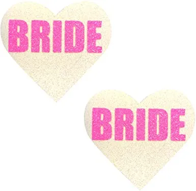 Neva Nude Anal Bride UV Glitter Heart Pasties