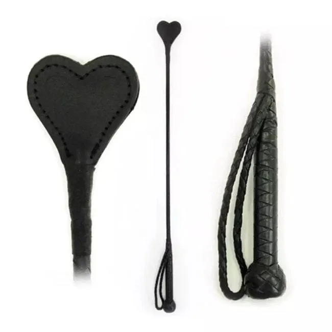 Restraints Fetissimo Fetissimo Riding Crop Leather Heart