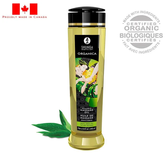 Shunga Erotic Organica Massage Oil Green Tea 8oz Shunga Couples