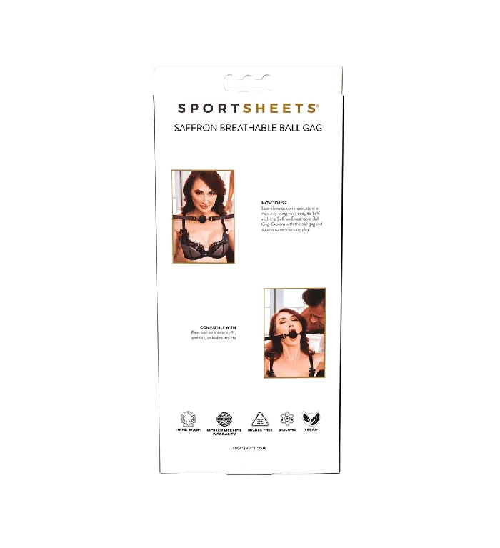 Sportsheets Male Sex Toys Sportsheets Saffron Breathable Ball Gag