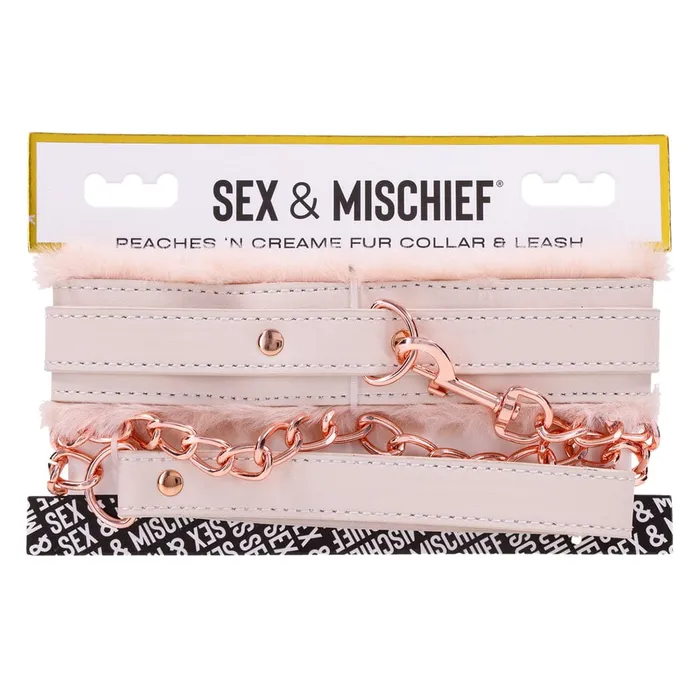 Sportsheets Sex Mischief Peaches n CreaMe Fur Collar Leash Sportsheets Couples