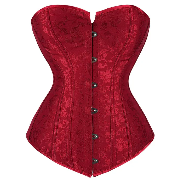 TOP BWH Vibrators Floral Jacquard Satin Sweetheart Corset