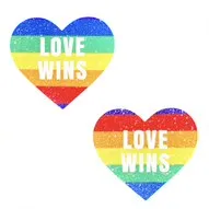 Vibrators Neva Nude Love Wins Rainbow Glitter Nipple Cover Pasties